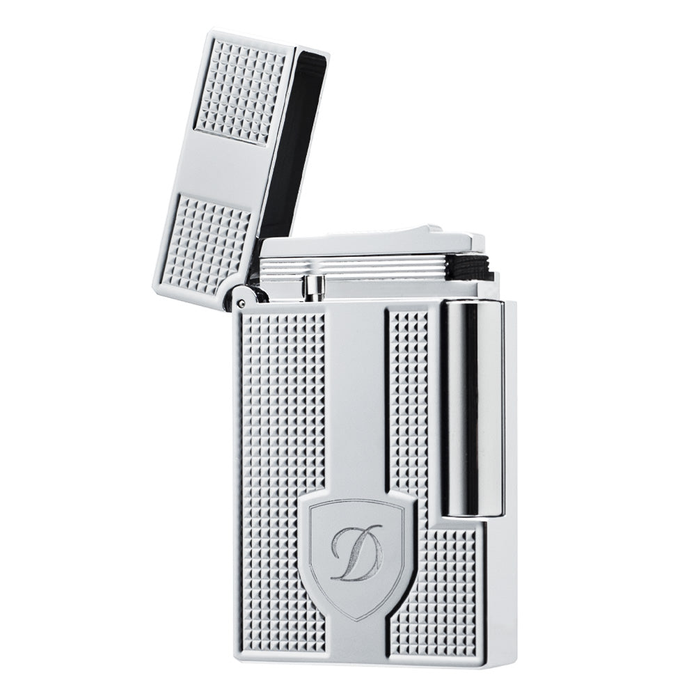 ST Dupont Classic Vertical Stripes Metallfeuerzeug #007 SILBER
