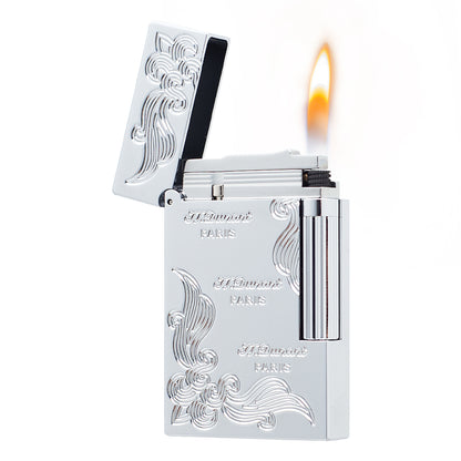 JT Dunant Lighter Three Lines Flowers Engraved #001