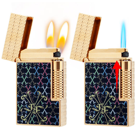 Double Flame S.T. Dupont Le Grand Fuente Opus X Multicolor Lacquer Lighter#602