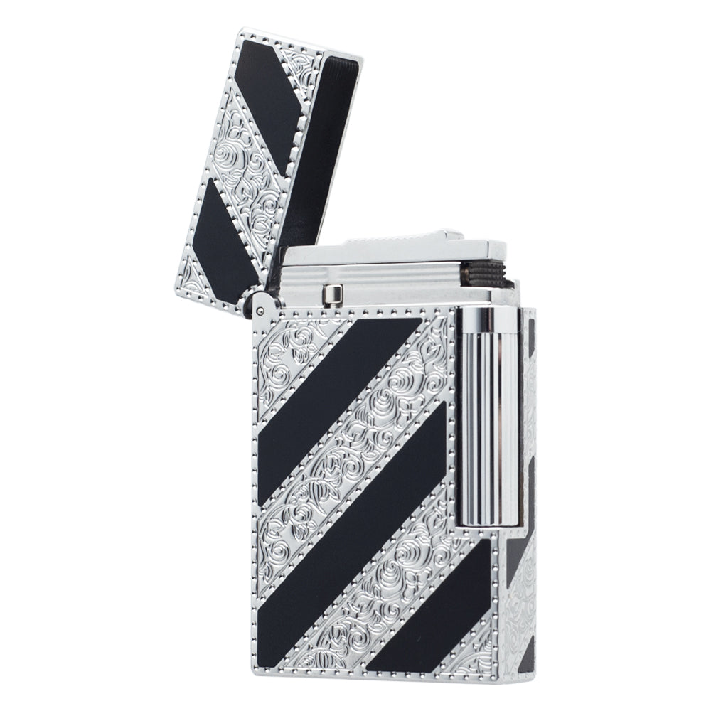 Black Slant Line Engraving St.Dupont Gas Lighter #064