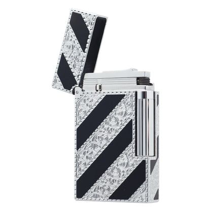 Black Slant Line Engraving St.Dupont Gas Lighter #064