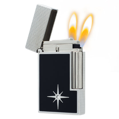 Double Flame S.T. Dupont Ligne 2 Black Lacquer Star Lighter
