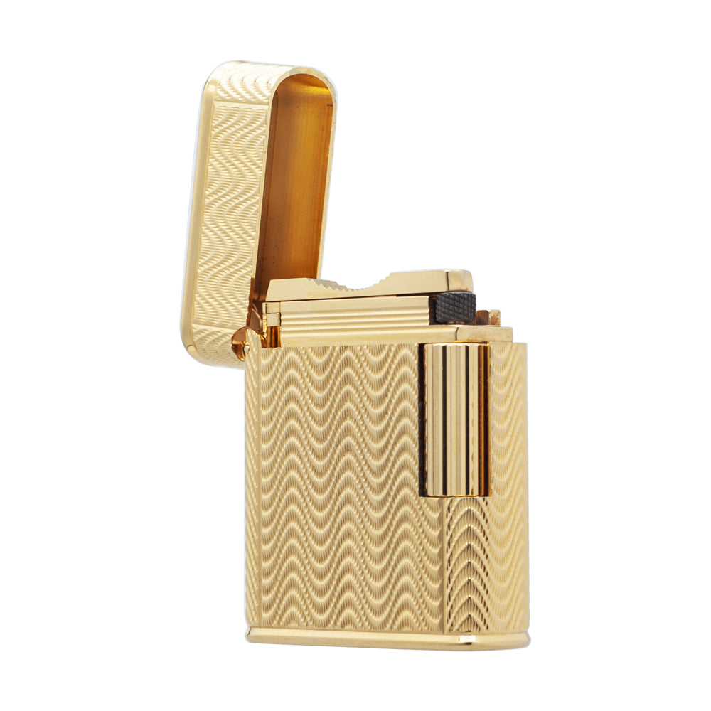 S.T. Dupont Ligne 1 Gold Wave Guilloché Engraved Cling Luxury Lighter#505