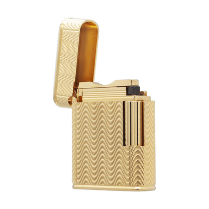 S.T. Dupont Ligne 1 Gold Wave Guilloché Engraved Cling Luxury Lighter#505