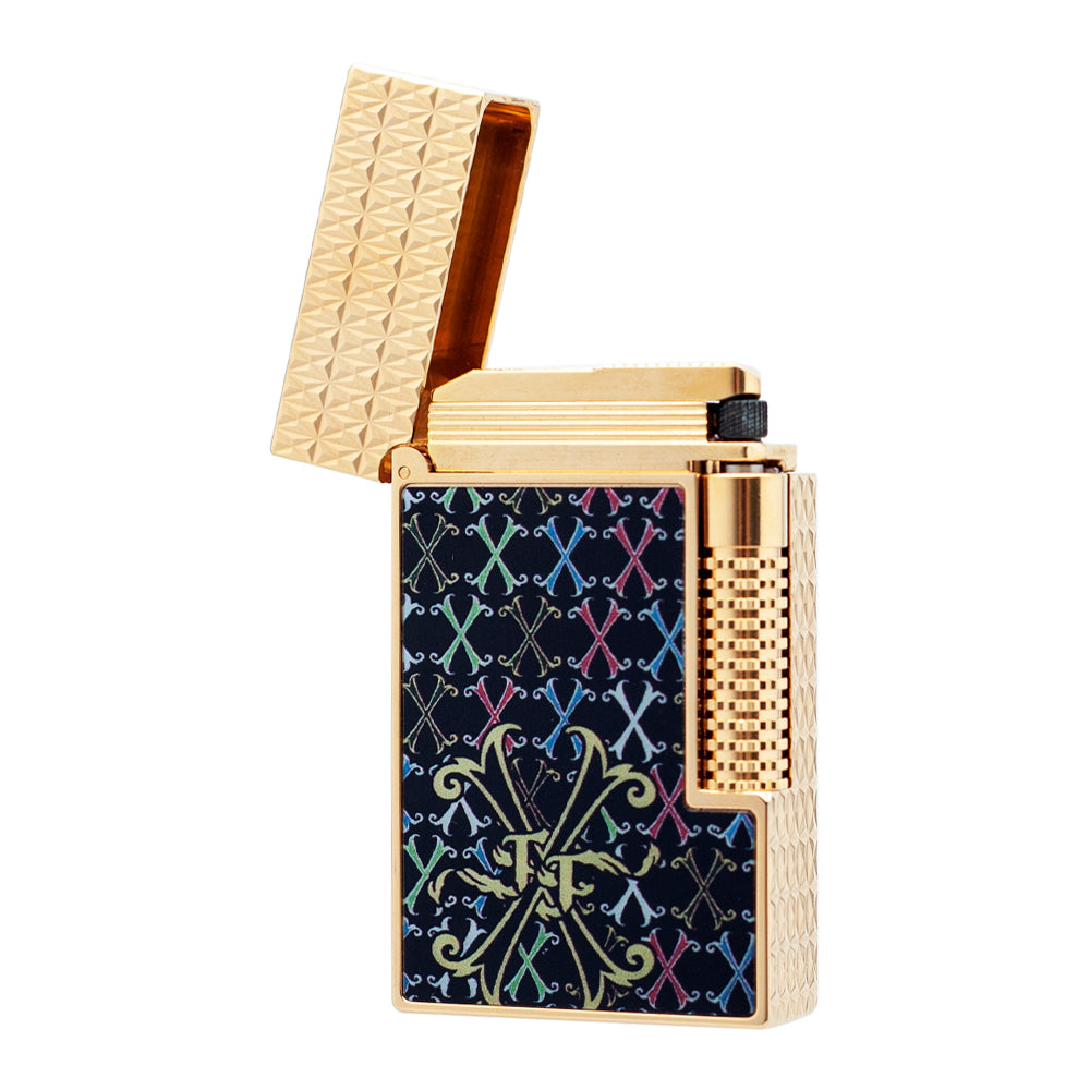 Double Flame S.T. Dupont Le Grand Fuente Opus X Multicolor Lacquer Lighter#602