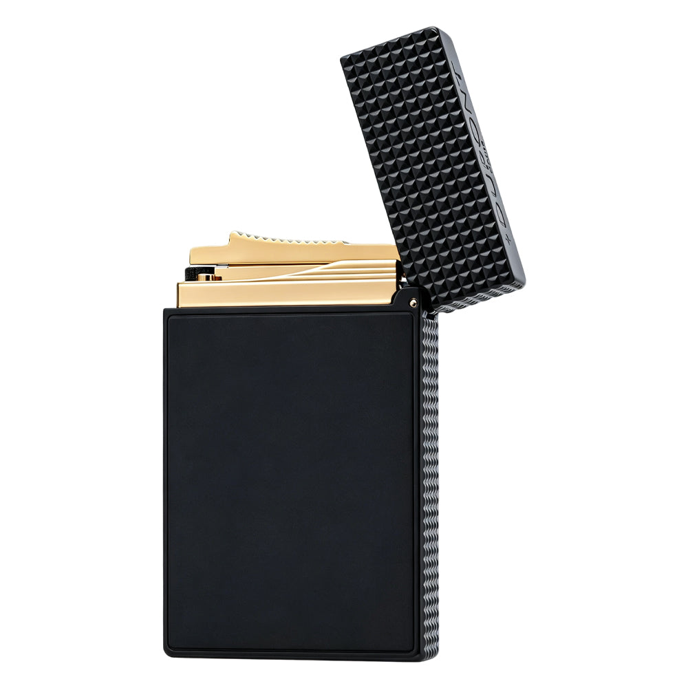 Dupont Diamond Head Matte Black Double Flame Lighter #258
