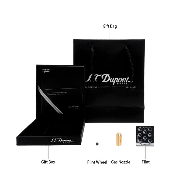 ST Dupont Gift Set: 1 Bag,1 Box,1 Flint,1 Gas Nozzle and 1 Flint Wheel #738P6