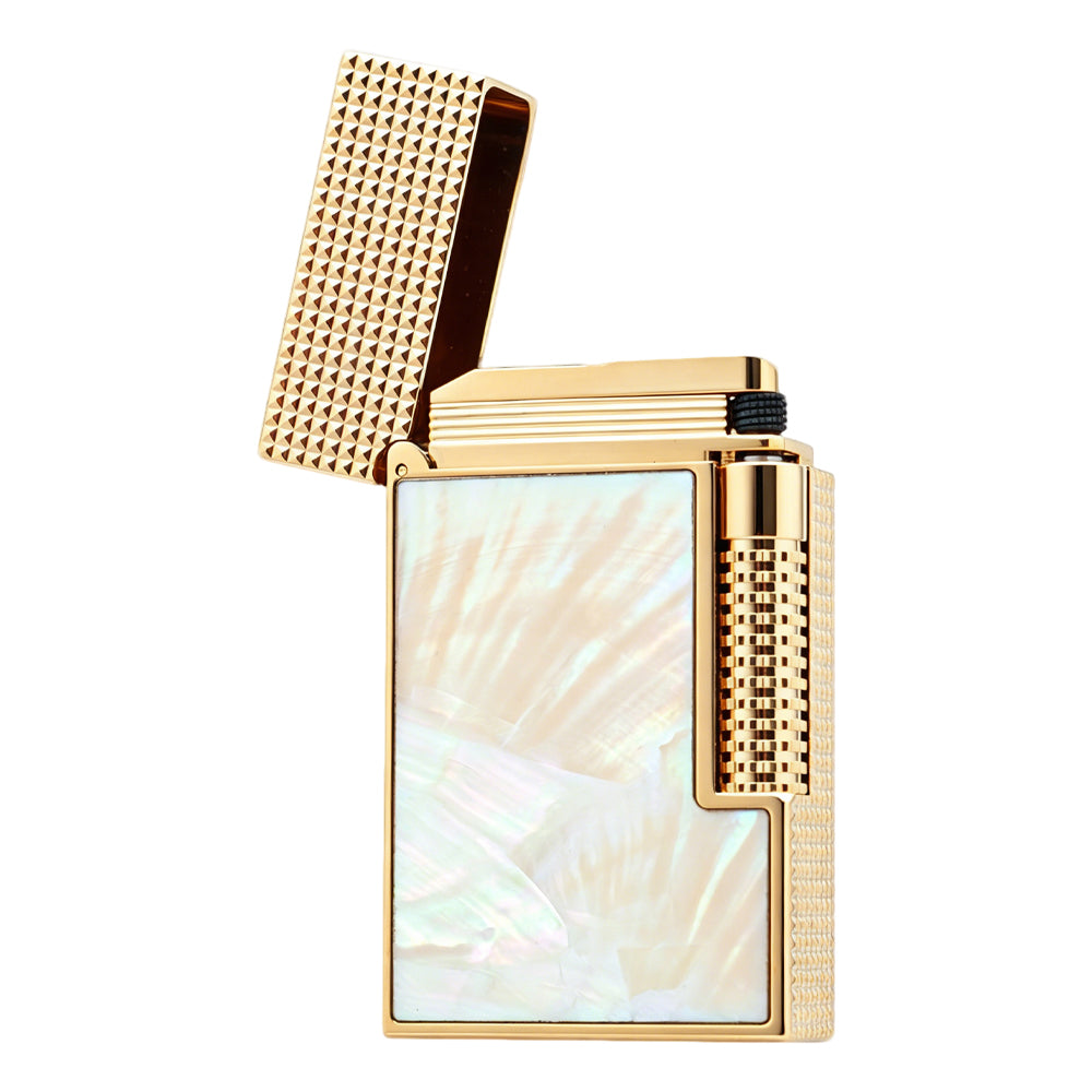 Dupont Le Grand Pearl Inlay Switchable Dual Flame Lighter #605