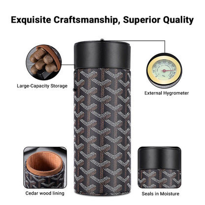 Leather Travel Cigar Tube Humidor