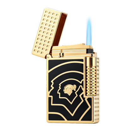 S.T. Dupont Black & Gold Geometric Prestige Lighter – Exclusive Torch Flame Only #655