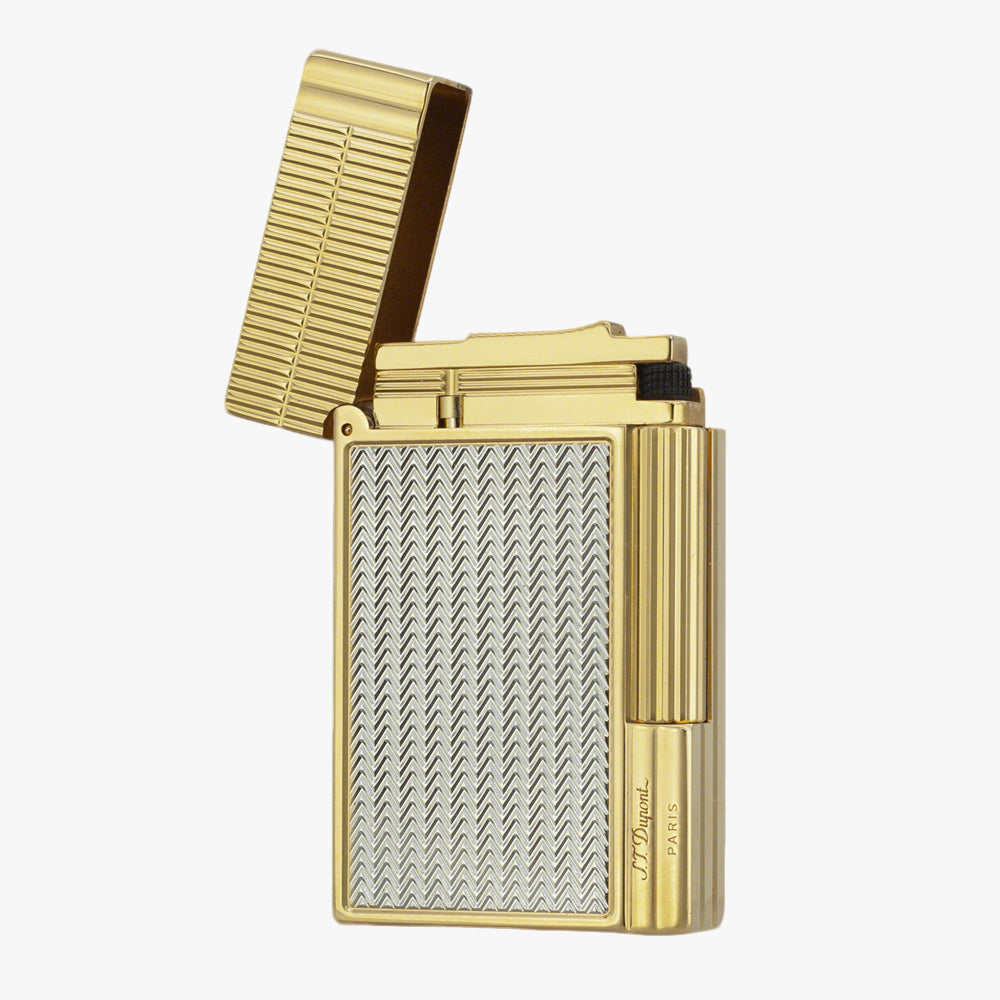 Dupont New Gatsby Gold Silver Single & Double Flame Lighter #073
