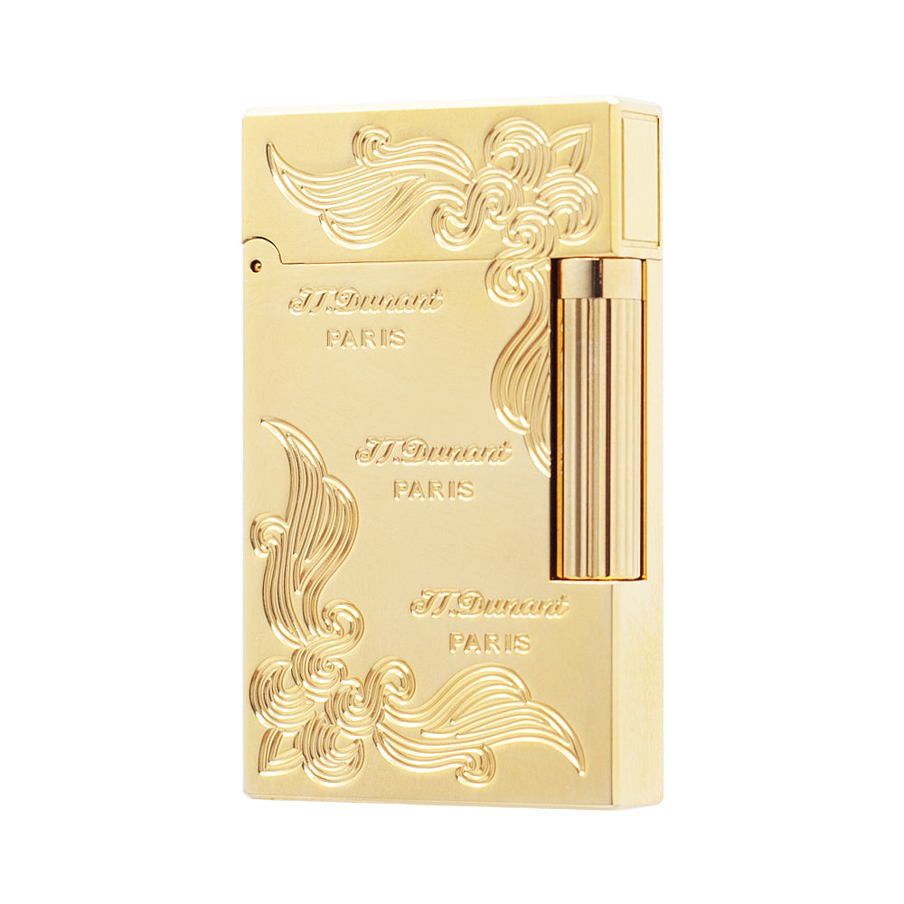 JT Dunant Lighter Three Lines Flowers Engraved #001