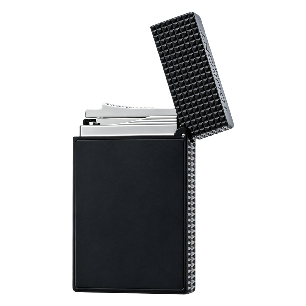 Dupont Diamond Head Matte Black Double Flame Lighter #258