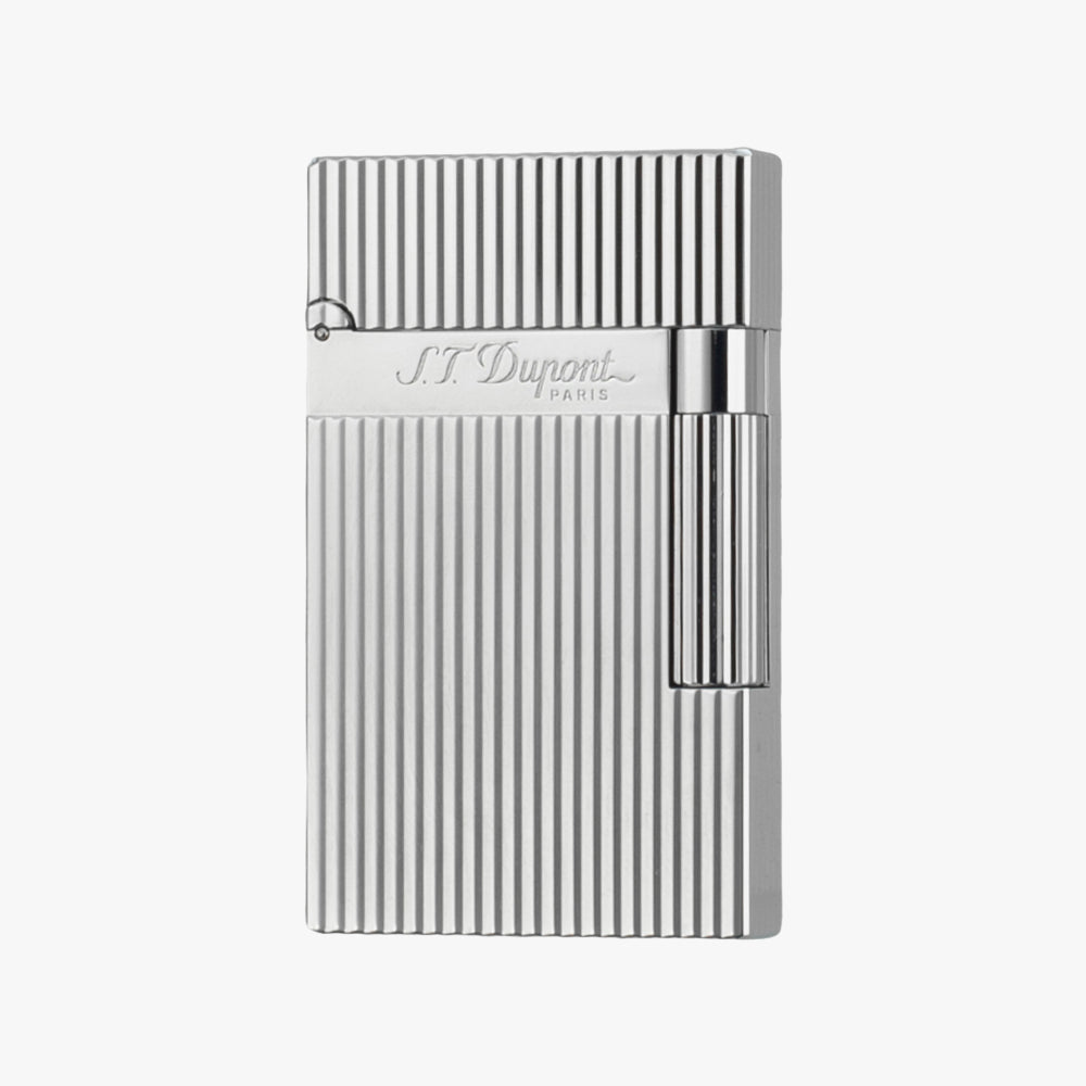Dupont Vertical Stripes Gold Silver Soft Flame Lighter #002