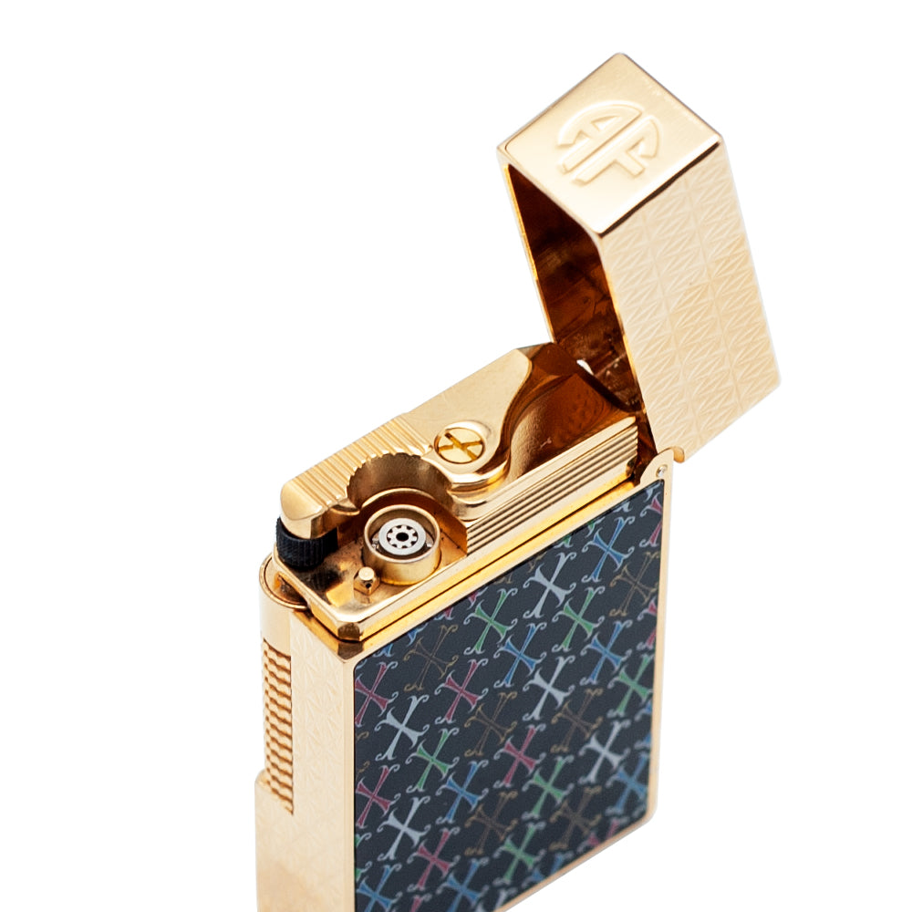 Double Flame S.T. Dupont Le Grand Fuente Opus X Multicolor Lacquer Lighter#602