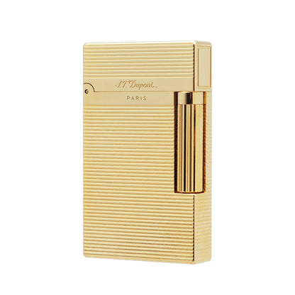 Horizontal Stripes Metal ST Dupont Ligne 2 Lighter #010 Gold