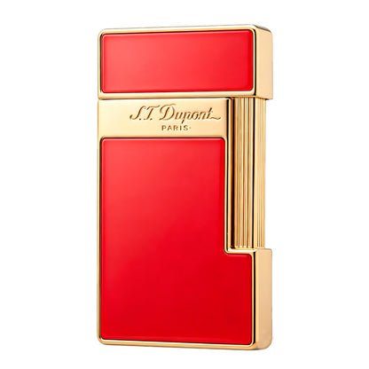 S.T. Dupont Slimmy Red Lacquer Chrome Torch Flame Luxury Lighter