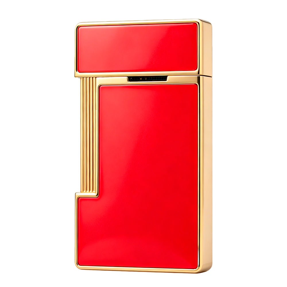 S.T. Dupont Slimmy Red Lacquer Chrome Torch Flame Luxury Lighter
