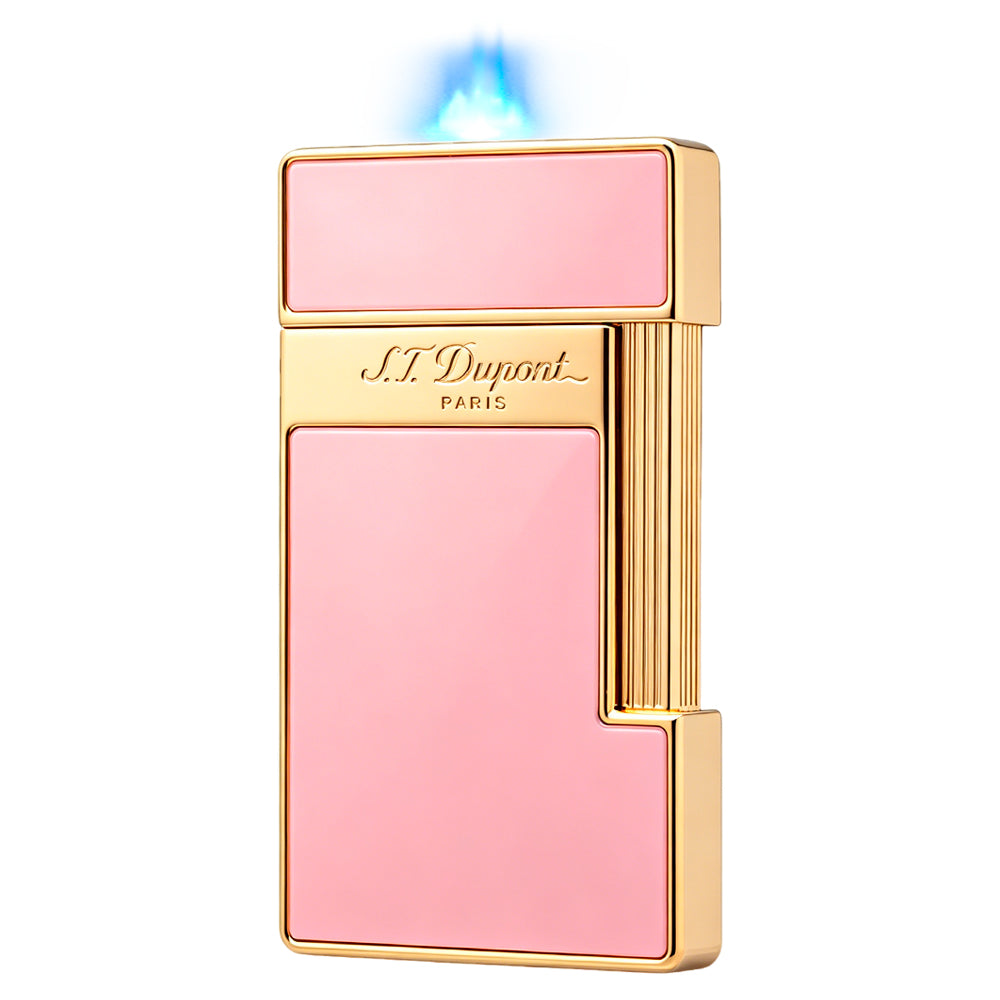 S.T. Dupont Slimmy Pink Lacquer Chrome Torch Flame Luxury Lighter