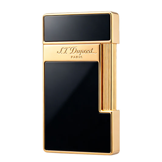 S.T. Dupont Slimmy Black Lacquer Chrome Torch Flame Luxury Lighter