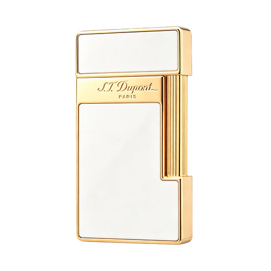 S.T. Dupont Slimmy White Lacquer Chrome Torch Flame Luxury Lighter