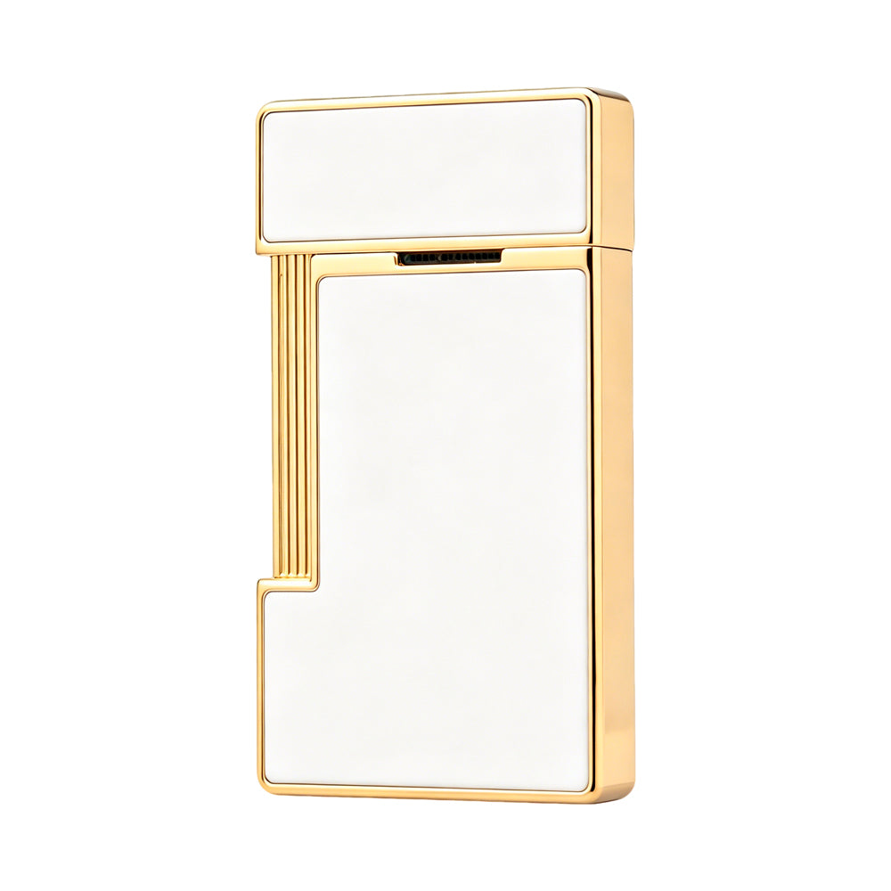 S.T. Dupont Slimmy White Lacquer Chrome Torch Flame Luxury Lighter