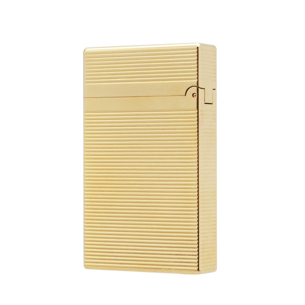 Horizontal Stripes Metal ST Dupont Ligne 2 Lighter #010 Gold