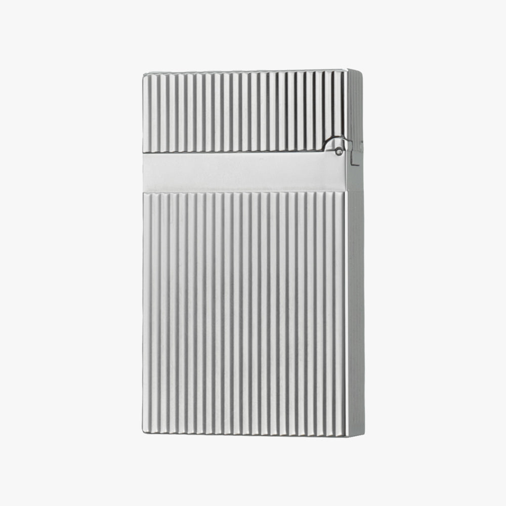 Dupont Vertical Stripes Gold Silver Soft Flame Lighter #002