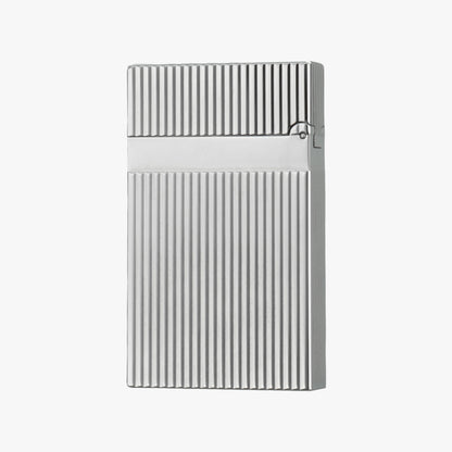 Dupont Vertical Stripes Gold Silver Soft Flame Lighter #002