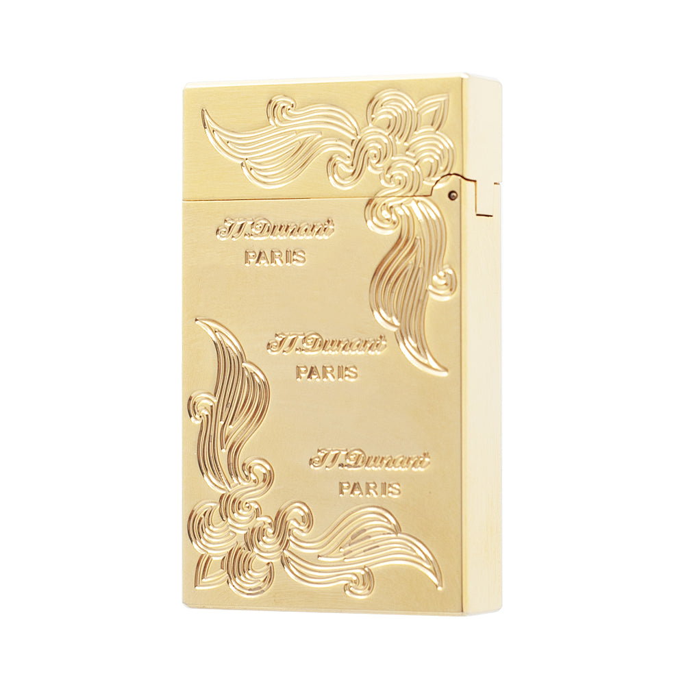 JT Dunant Lighter Three Lines Flowers Engraved #001