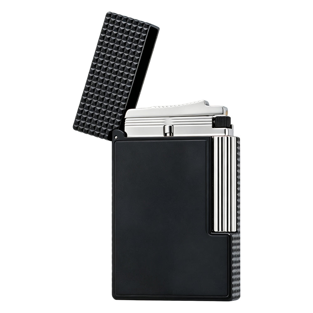 Dupont Diamond Head Matte Black Double Flame Lighter #258