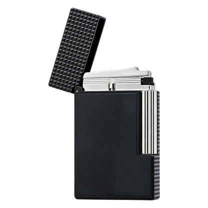 Dupont Diamond Head Matte Black Double Flame Lighter #258