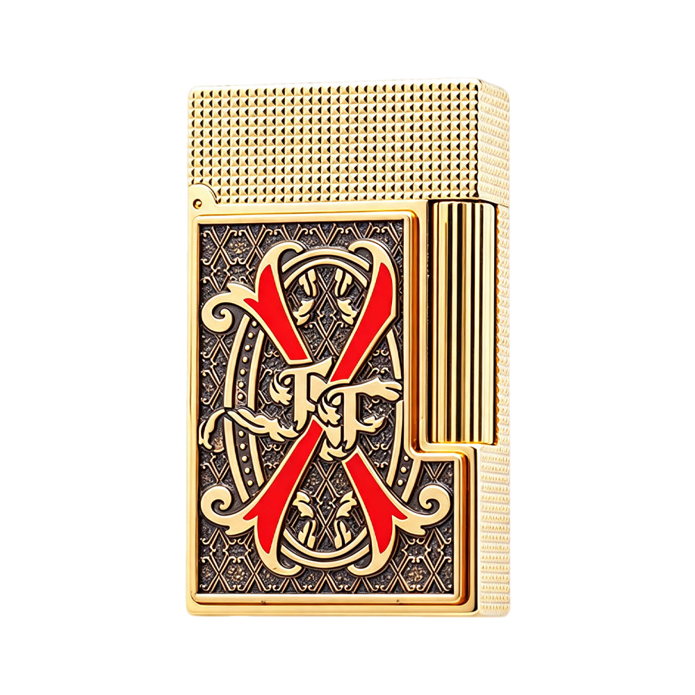S.T. Dupont x Fuente Ligne 2 Red V Emblem Gold Lighter #250 | Limited Release - Once It’s Gone, It’s Gone.