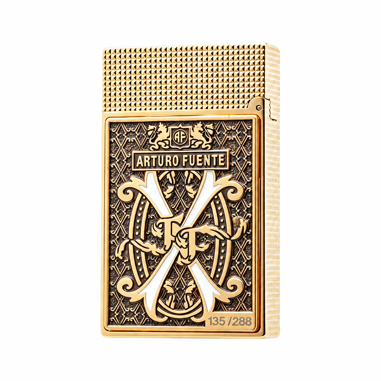 S.T. Dupont x Fuente Ligne 2 White V Emblem Gold Lighter #250 | Limited Release - Once It’s Gone, It’s Gone.