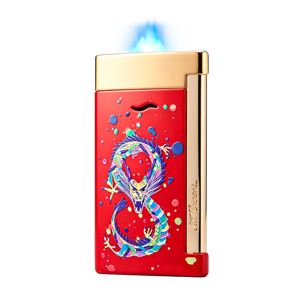 S.T. Dupont Slim 7 Colorful Dragon Lighter #003