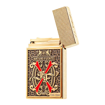 S.T. Dupont x Fuente Ligne 2 Red V Emblem Gold Lighter #250 | Limited Release - Once It’s Gone, It’s Gone.