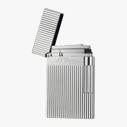 Dupont Vertical Stripes Gold Silver Soft Flame Lighter #002