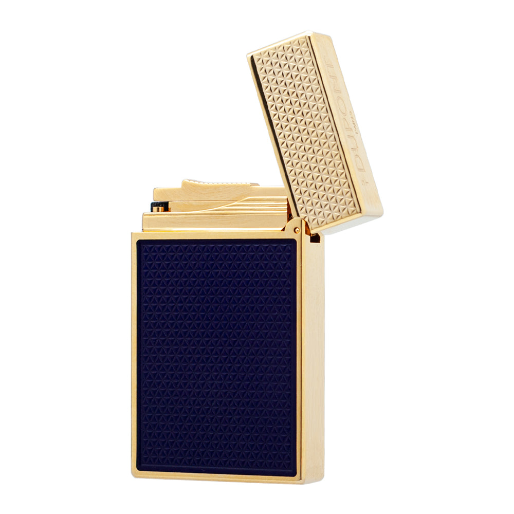 S.T. Dupont Electric Blue Lacquer Guilloche Ping Sound Lighter #229