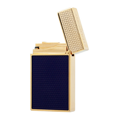 S.T. Dupont Electric Blue Lacquer Guilloche Ping Sound Lighter #229
