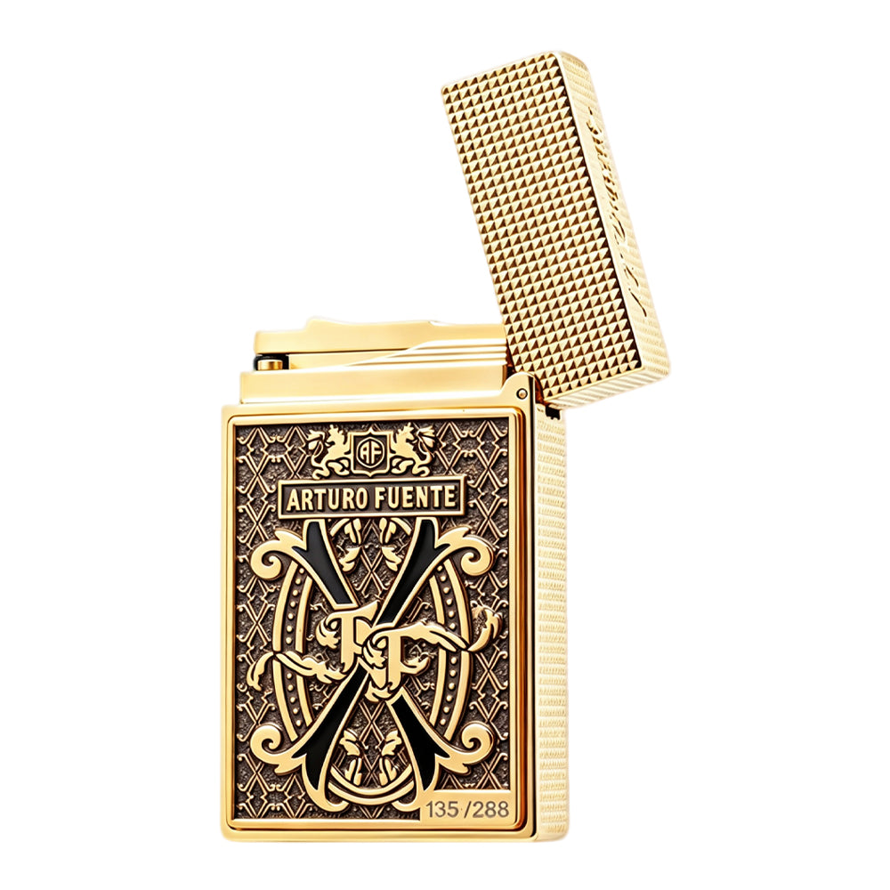 Dupont x Fuente Ligne 2 Black V Emblem Gold Lighter #250 | Limited Release - Once It’s Gone, It’s Gone.