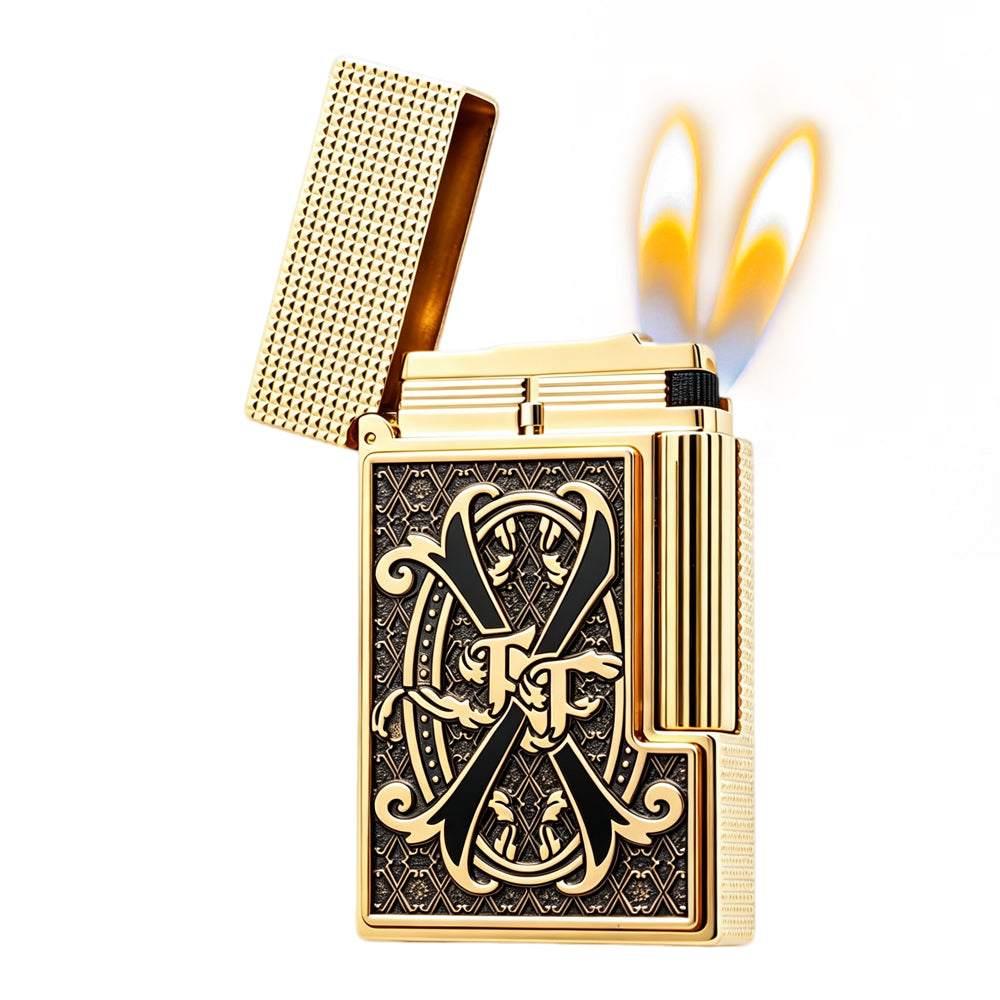 Dupont x Fuente Ligne 2 Black V Emblem Gold Lighter #250 | Limited Release - Once It’s Gone, It’s Gone.