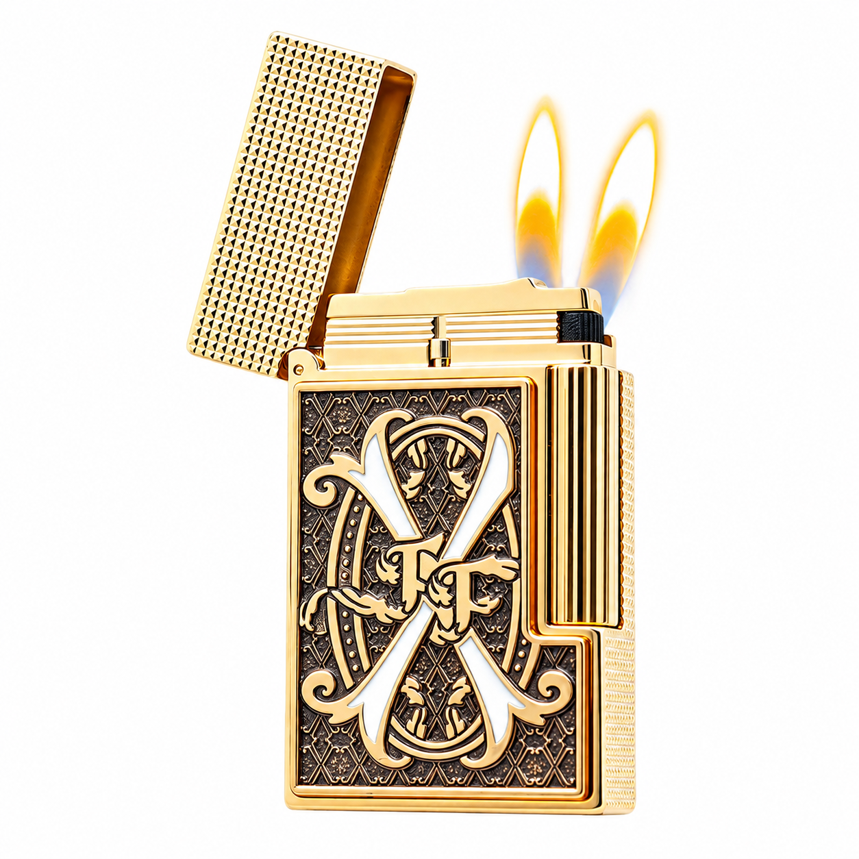S.T. Dupont x Fuente Ligne 2 White V Emblem Gold Lighter #250 | Limited Release - Once It’s Gone, It’s Gone.