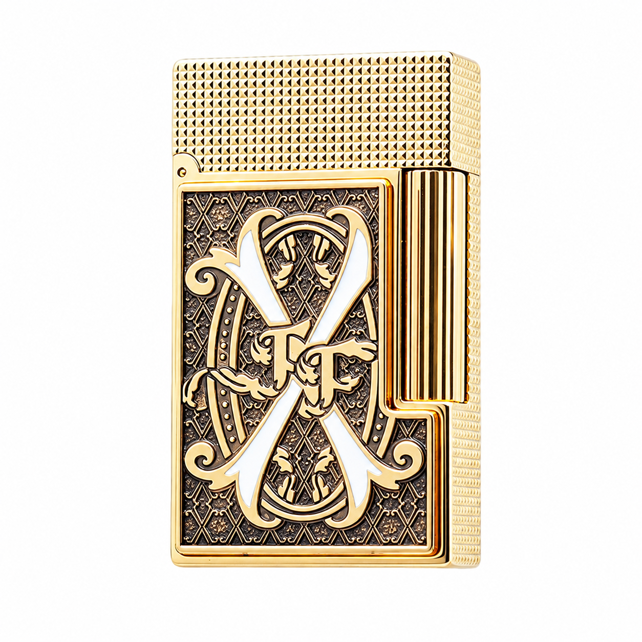 S.T. Dupont x Fuente Ligne 2 White V Emblem Gold Lighter #250 | Limited Release - Once It’s Gone, It’s Gone.