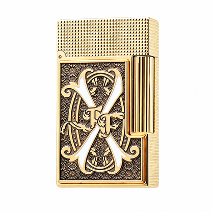 S.T. Dupont x Fuente Ligne 2 White V Emblem Gold Lighter #250 | Limited Release - Once It’s Gone, It’s Gone.