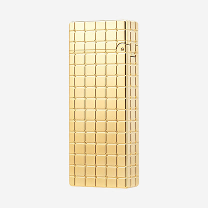 Dunh Gold Silver Square Grid Soft Flame Lighter #007