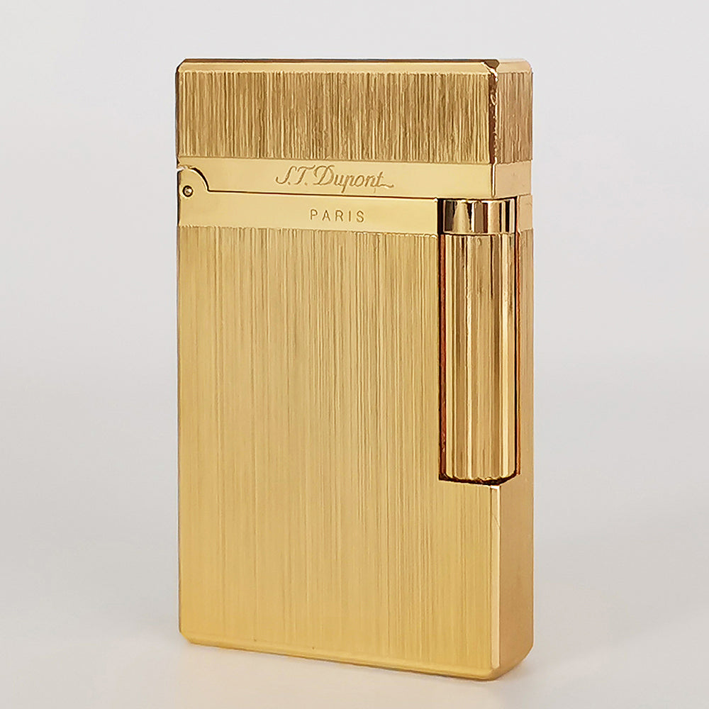Dupont L2 Black Brushed Metal Soft Flame Lighter #014