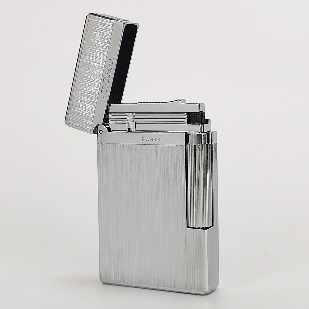 Dupont L2 Black Brushed Metal Soft Flame Lighter #014