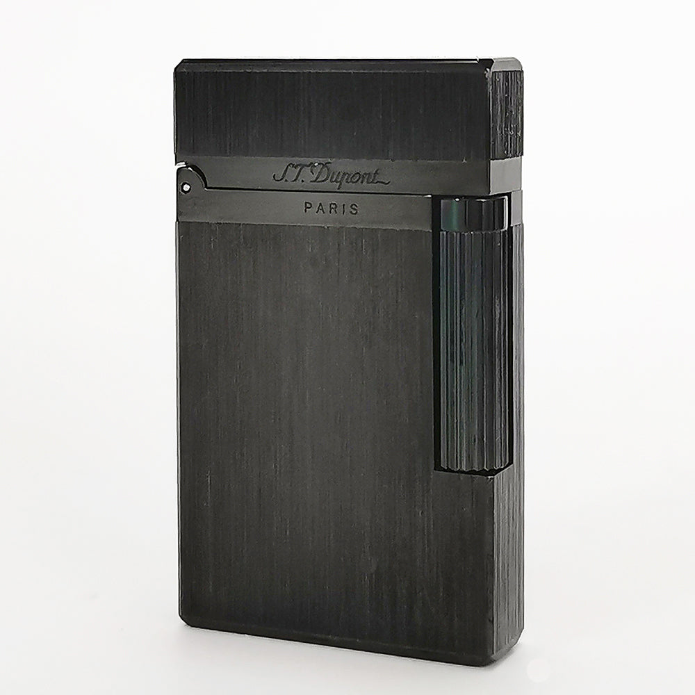 Dupont L2 Black Brushed Metal Soft Flame Lighter #014