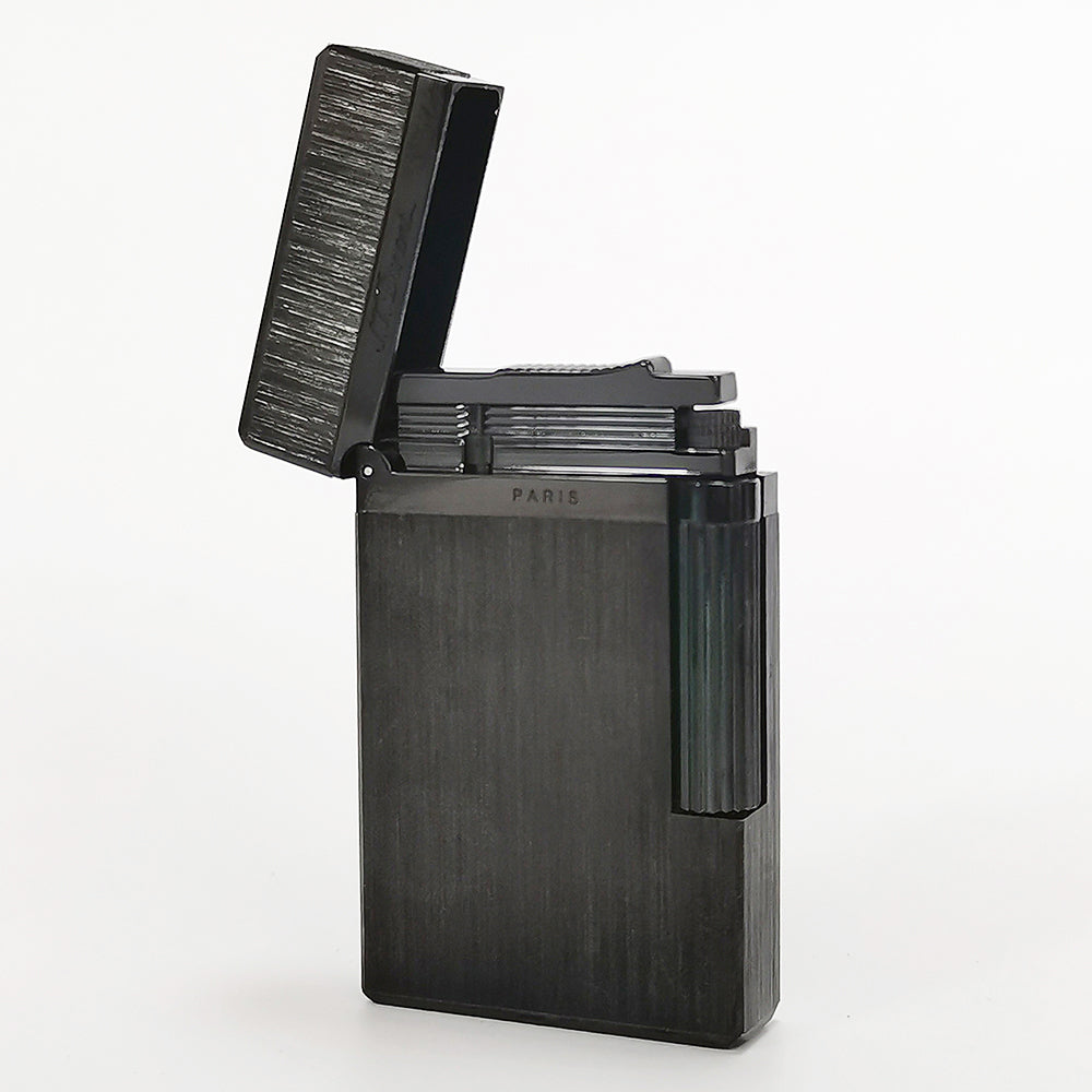 Dupont L2 Black Brushed Metal Soft Flame Lighter #014