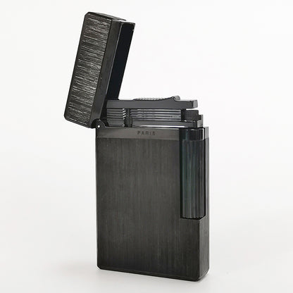 Dupont L2 Black Brushed Metal Soft Flame Lighter #014